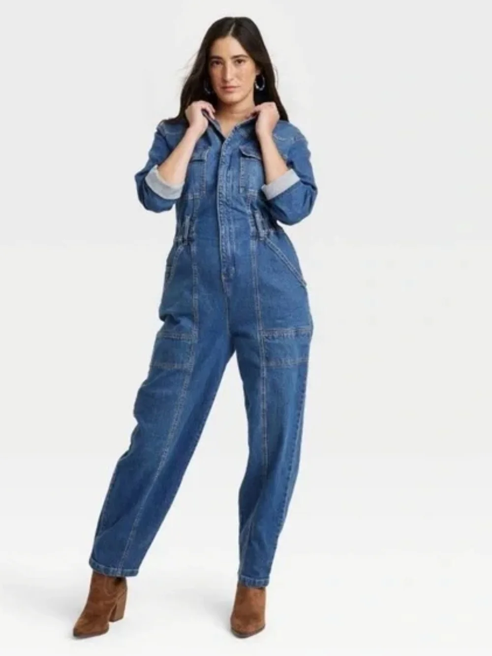 Universal Thread Blue Denim Utility Overalls - Picture 1 of 4